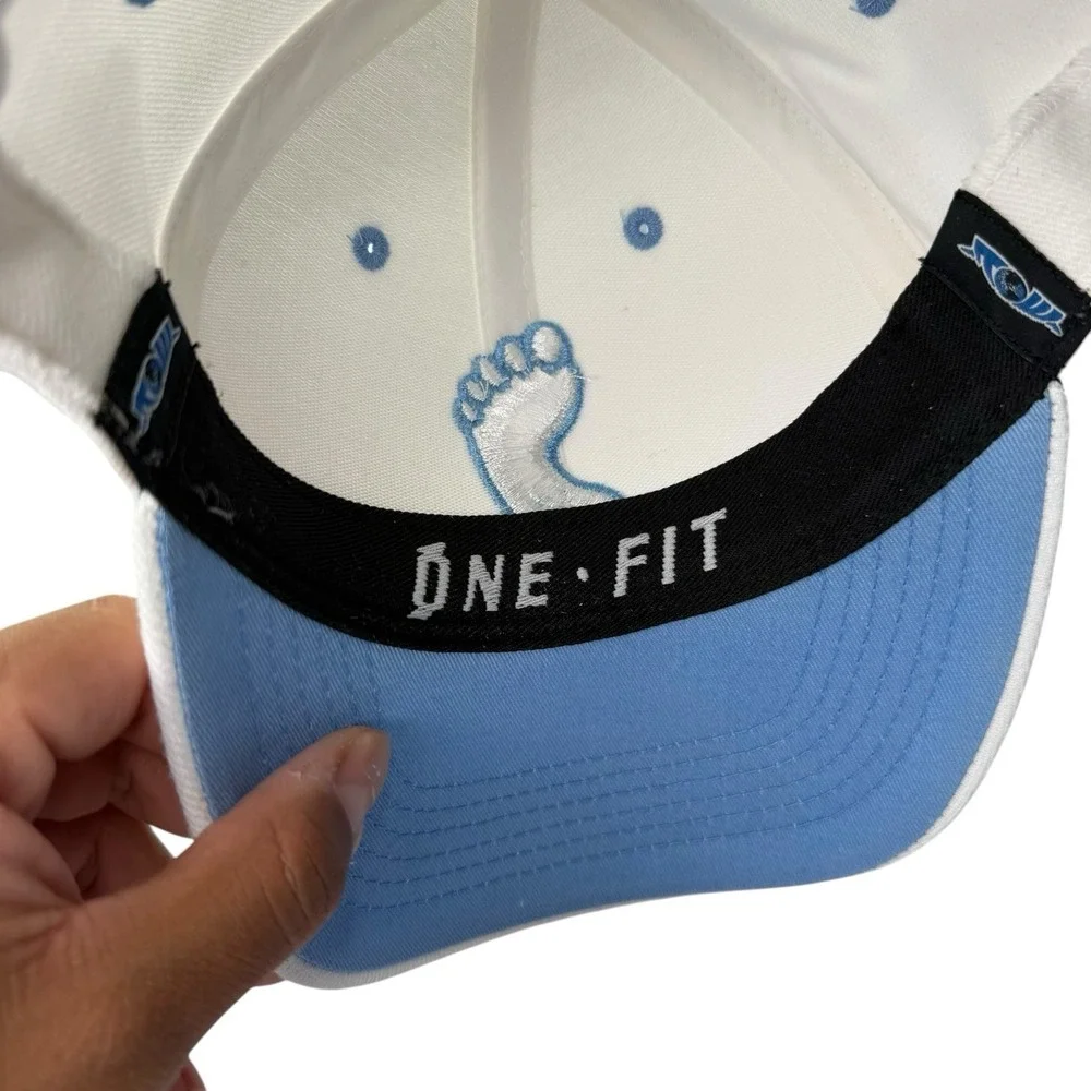 North Carolina Tar Heels UNC Foot Logo White Carolina Blue One Fit Hat Cap